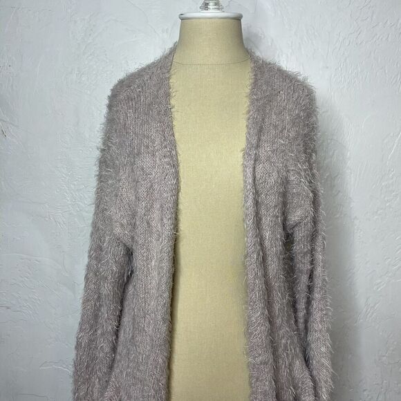 Kayla’s Armoire Boutique Purple Fuzzy Soft Long Cardigan S/M - Picture 2 of 10